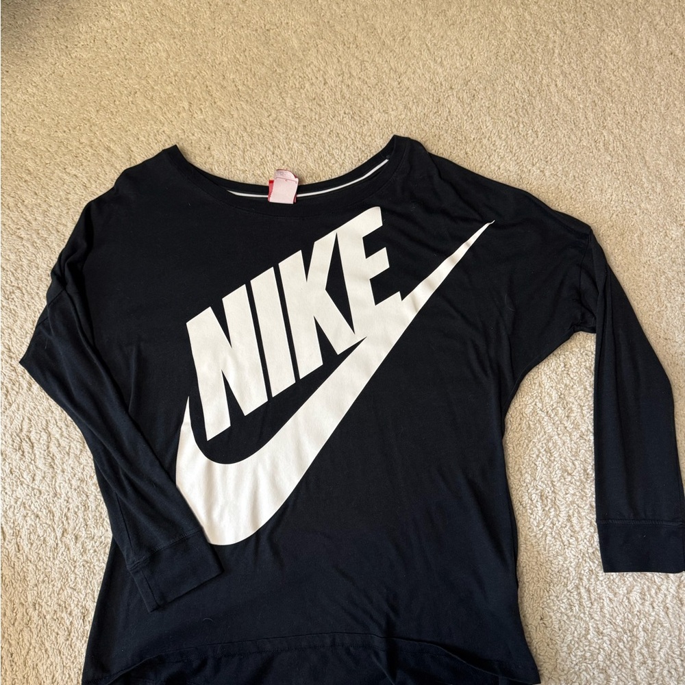 Nike Black Tee with White Logo